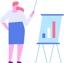 プレゼンをする女性のイラスト